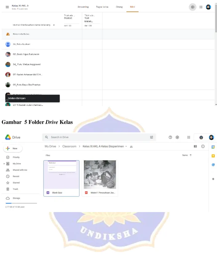 Gambar  5 Folder Drive Kelas    