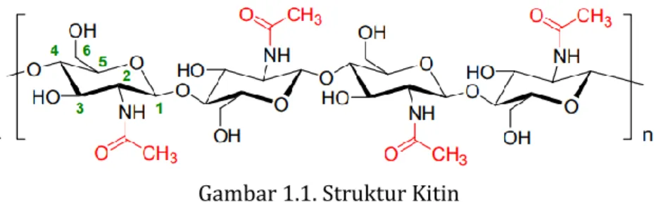 Gambar 1.1. Struktur Kitin  KITOSAN  