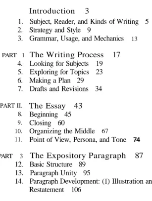 14. Paragraph Development: (1) Illustration and Restatement 106