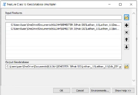 Gambar 4. 9 Feature class to geodatabase