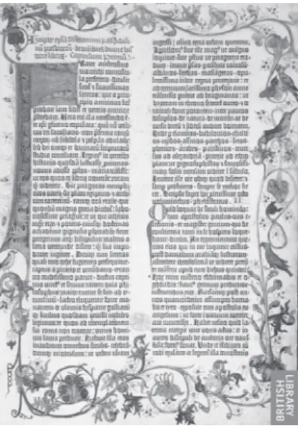 Figure 1.7  Paradigm shift to print: an example of Gutenburg’s print (© The British  Library Board (C.9.d.3))