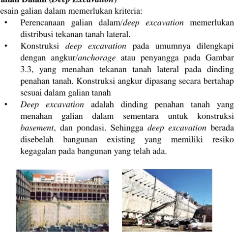 Gambar 3. 3  Deep Excavation. 