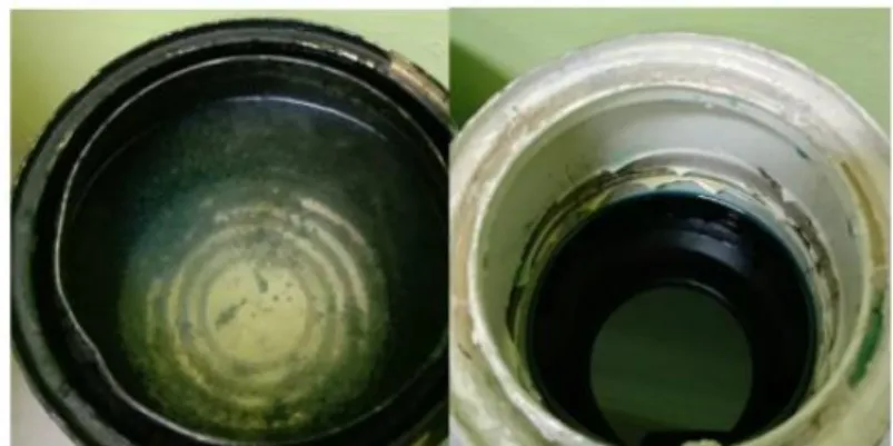 Gambar 3.2 Media pendinginan air (kiri) dan oli (kanan)  c.  Baja karbon AISI 1045
