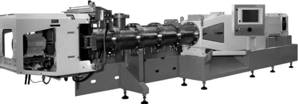 Figure 1.12 Modern twin-screw extruder, type BCTA (permission of B€ uhler AG).