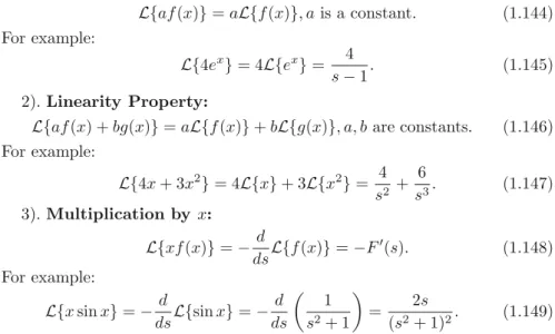 Table 1.1 Elementary Laplace Transforms