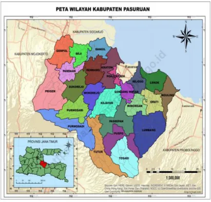 Gambar 2. 1 Peta Wilayah Kabupaten Pasuruan