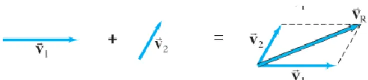Gambar 2.7 Penjumlahan dua buah vektor dengan metode jajaran genjang  (Young&amp;Freedman, 2002) 