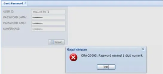 Gambar 1-3 Persyaratan Password Minimal 1 Digit Numerik 