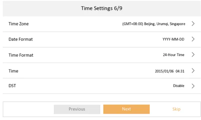 Figure 3-13 Time Settings 7. Configure the Hik-Connect service settings.