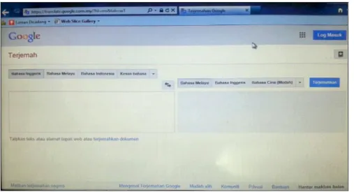 Gambar 2: Kotak Terjemahan Google Translate   