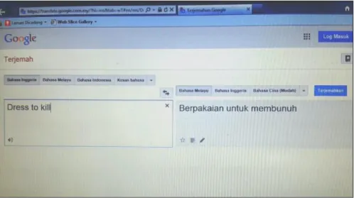 Gambar 3: Hasil Terjemahan Google Translate daripada Bahasa Inggeris ke        dalam Bahasa Melayu 