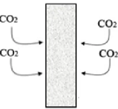 Gambar 1.  Ilustrasi serangan CO 2  pada permukaan baja tanpa inhibitor 