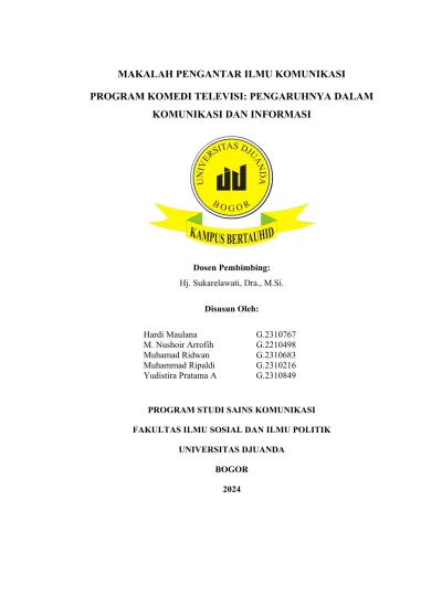 MAKALAH PENGANTAR ILMU KOMUNIKASI