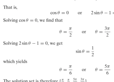 Figure 1.8 yields the following two identities when we compare the two angles