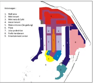 Gambar II. 5 .2 a zoning massa bangunan Ciwalk 