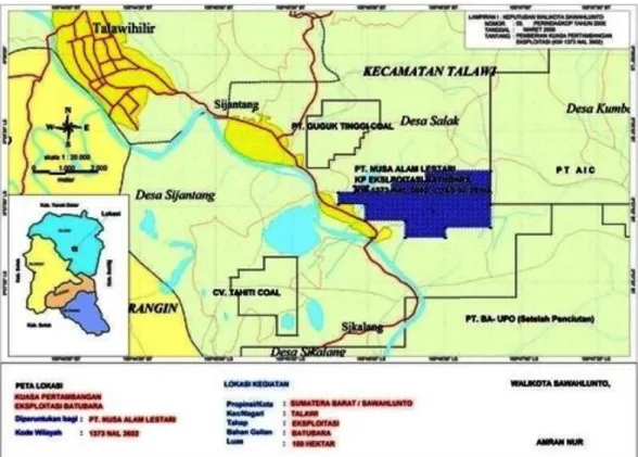 Gambar 2.1 Peta Lokasi Wilayah IUP PT. NAL  2. Kondisi Umum Geologi Regional dan Stratigrafi 