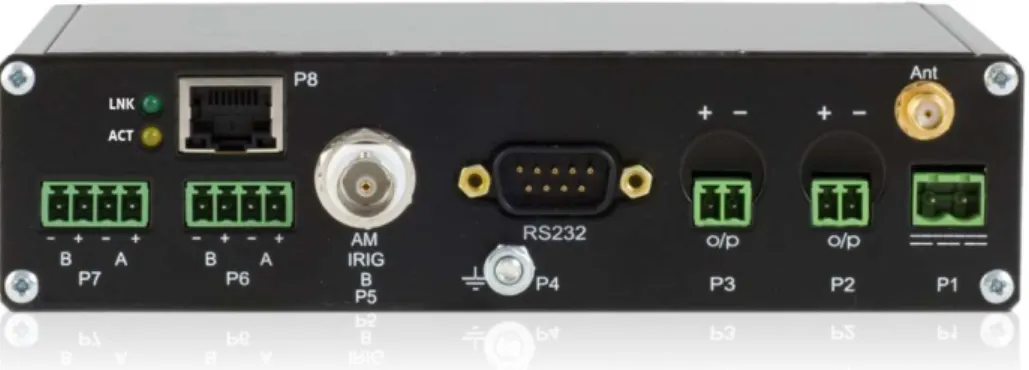 Figure 5 – Rear panel of TCG 01-G, configured with 2-pin connectors (P2 and P3)  P1: Power Input (2-pin Connector [5.08 mm]) 
