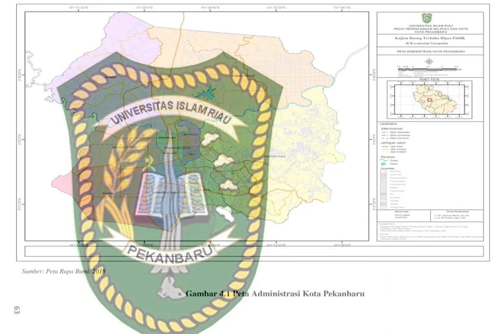 Gambar 4.1 Peta Administrasi Kota Pekanbaru 