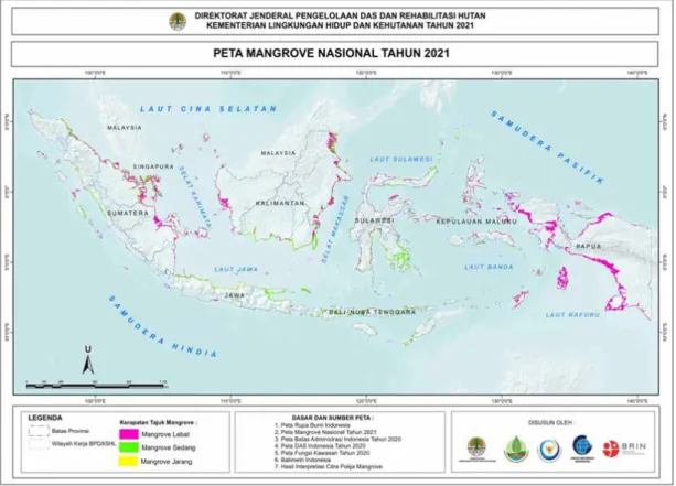 Gambar 2  Peta Mangrove Nasional (KLHK 2021)