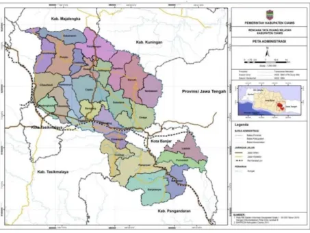 Gambar 2. 1 Peta Administrasi Kabupaten Ciamis 