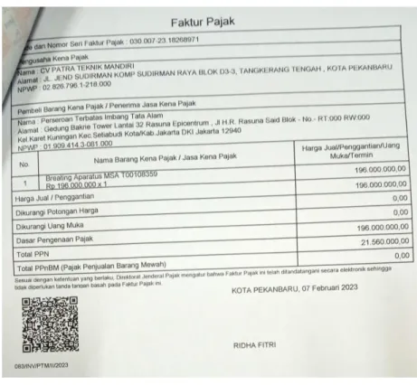 Figure 2.7 Tax Invoice 
