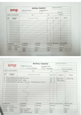 Figure 3.4 MT (Material Transfer)  Source: Warehouse PT. Imbang tata alam 