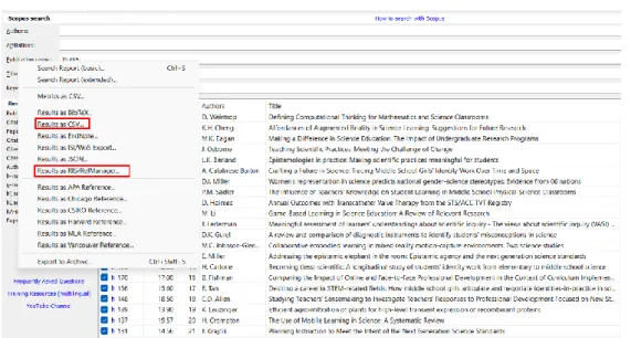 Figure 28. Choose *.ris and *.csv format. 