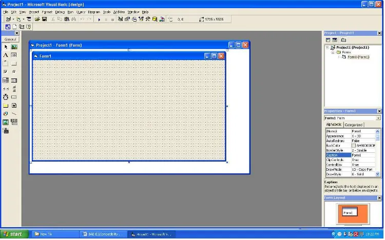 Gambar 2.6. tampilan Visual Basic 6.0 
