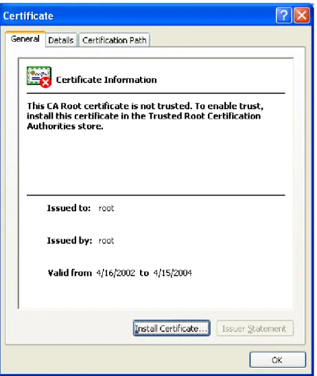 Figure 9: Installing CA Root Certificate - Initial Screen 