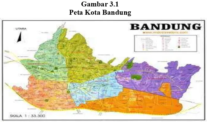 Gambar 3.1 Peta Kota Bandung 