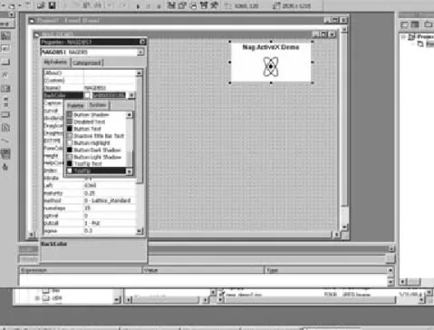 Figure 4.1 Selecting the background colour of the control at design-time