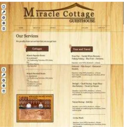 Gambar 2. Home page  Miracle Cottage 
