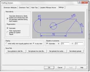 Gambar 3.14. Menu setting pada pengaturan dimensi 