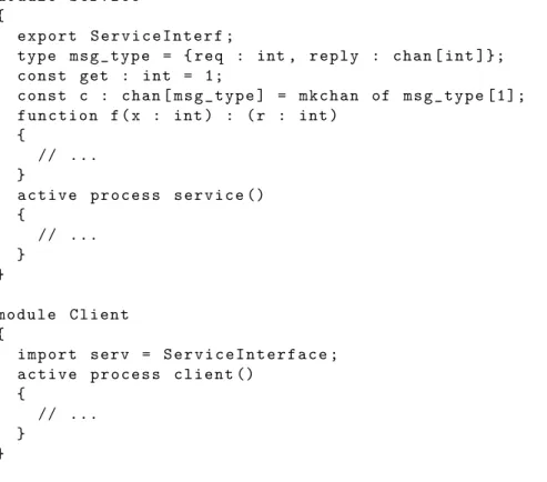 Figure 3.6: examples of modules in AAL