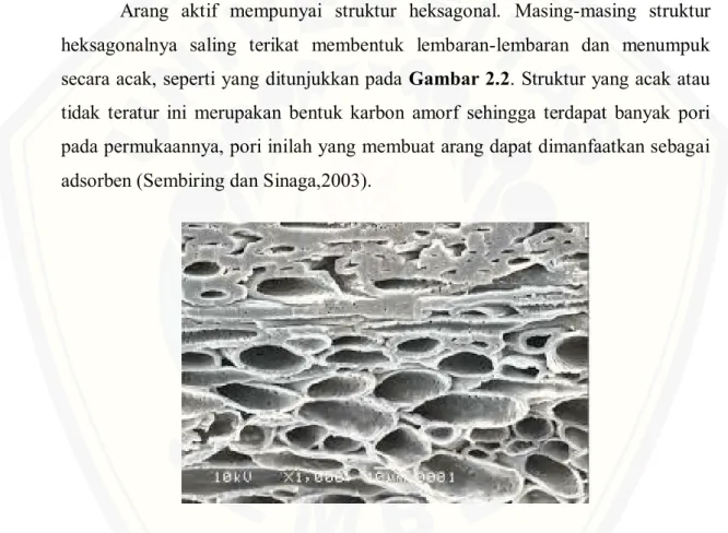 Gambar 2.2 Struktur Amorf Arang Aktif  (Sumber: Trisnawati G, 2007)  2.2.1 Pembuatan Arang Aktif 