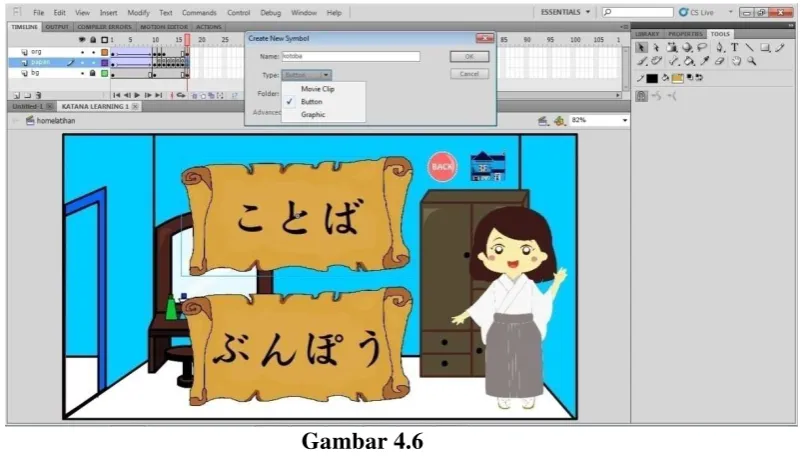 Membuat Gambar 4.6 Symbol Button 