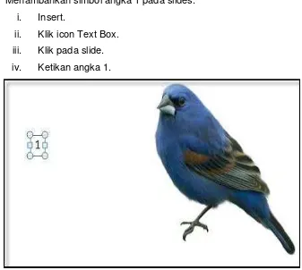 Gambar 3.34Langkah menambahkan gambar burung 
