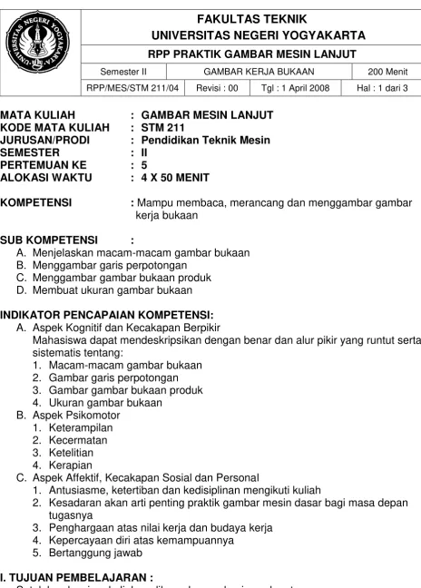 GAMBAR KERJA BUKAAN 