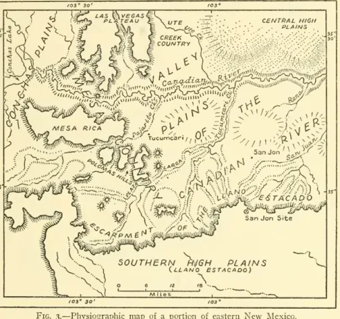 Fig. 3. — Physiographic map of a portion of eastern New Mexico.