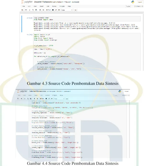 Gambar 4.3 Source Code Pembentukan Data Sintesis 