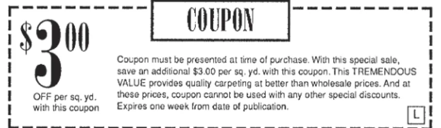 Figure 3.2 $3 OFF WITH THIS COUPON is an offer. Its expiration date and the  bottom-right media code make it a tesr.