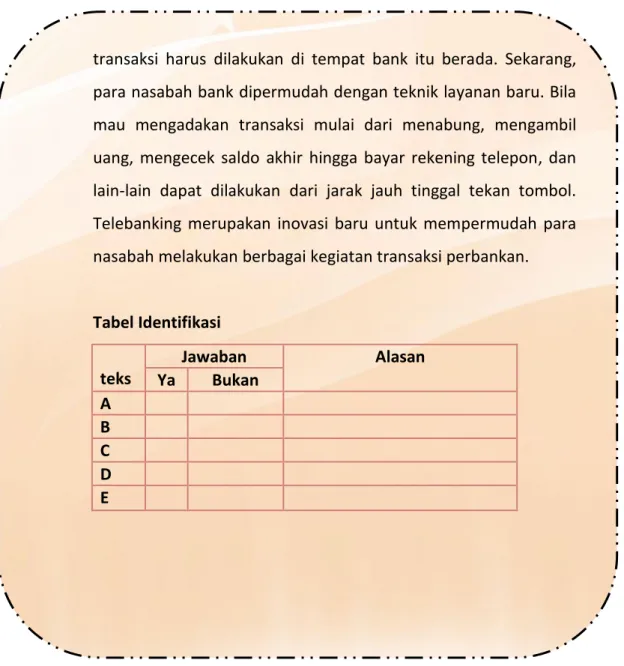 Tabel Identifikasi  