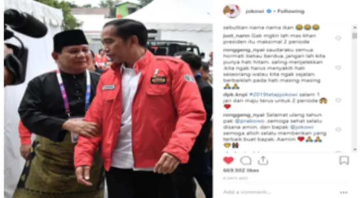 FIGURE 1. Jokowi Instagram upload (source: 
