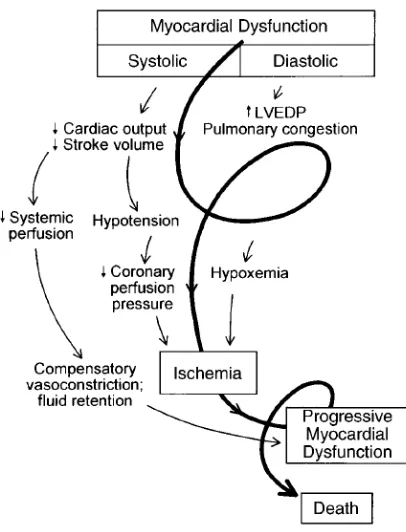 Gambar 1. Spiral mengarah ke bawah pada syok kardiogenik.1,2 