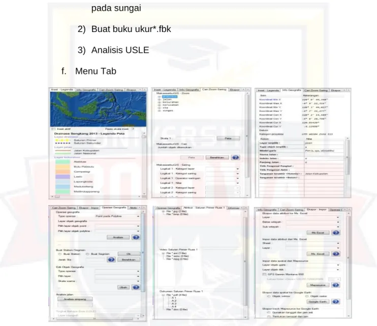 Gambar 2.9. Menu Tab Pada Software The Integrated Mapping  1)  Menu  tab  inset  –  legenda  :  menampilkan  keterangan  simbol  – 