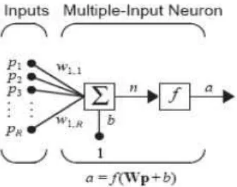 Gambar 2.6 Multiple-Input Neuron. 