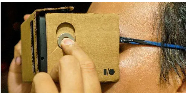 Gambar 0.4 Tombol Magnet disisi Kiri Cardboard untuk Memilih Menu 