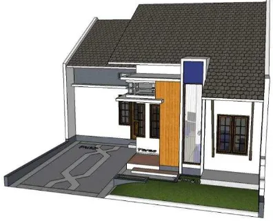Gambar 3.6 Model 3D rumah 