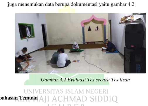 Gambar 4.2 Evaluasi Tes secara Tes lisan 