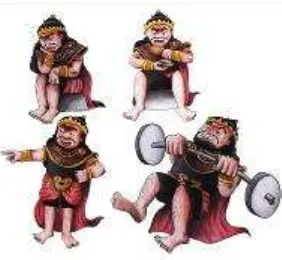 Gambar 5. Beberapa contoh gambar pose dari Subali-Sugriwa.  